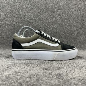 Vans Black and Olive Platform Shoes